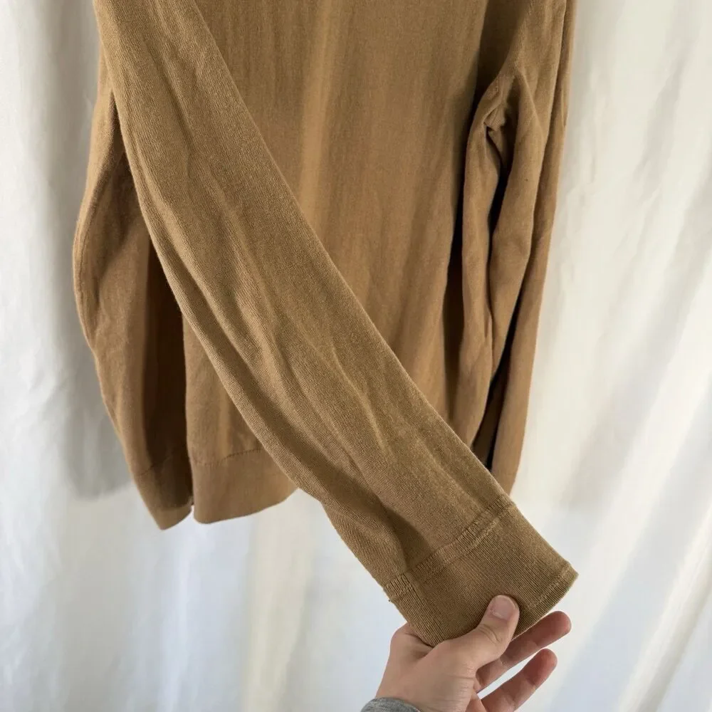 Banana Republic Cashmere Blend Sweater Men's XL Brown Tan V-Neck Long Sleeve